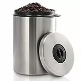 Xavax Kaffeedose luftdicht für 1 kg Kaffeebohnen (Behälter für Kaffee, Tee, Kakao, Nudeln, Edelstahl Dose zur Aufbewahrung mit Aromaverschluss, Vorratsdose für 1000 g Kaffee) silber