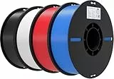 Creality Ender PLA Filament 1,75mm, Schwarz Weiß Rot Blau, 4er-Pack 1kg Spulen, Maßgenauigkeit ±0,03mm, PLA Filament für 3D-Drucker, kompatibel mit FFF Druckern, hohe Druckqualität