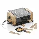 Kela Raclette/Stein BEDRETTO – Granit schwarz, 4 Personen, Raclette-Grill mit Steinplatte und Pfännchen, 29,5x21x12,5 cm