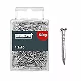 HELPMATE – Rundkopfstift 1,2x20 mm verzinkt – 50 Gramm – Drahtstifte aus Stahl – Nägel zum Einschlagen – Für Holzverbindungen & Bastelarbeiten