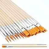 Pinsel Set,Flache Pinsel und Stück Runde Kleine,Pinsel Kleine Künstlerpinsel für Körper Gesicht Felsen Leinwand, Gemälde Liebhaber Kinder und Erwachsene zum Zeichnen Basteln