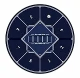 LaiEr Runde Poker Matte, 24/31/47/55 Zoll 6-8 Person Texas Poker Gummimatte, Faltbare Tischplatte, tragbare Poker Tischplatte, geeignet für Poker Spiele, Blackjack, Casino Layout.