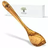 SOLTAKO Olivenholz Kochlöffel 30 cm, Holzkochlöffel aus hochwertigem Oliven Holz