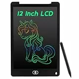 Coolzon LCD Schreibtafel, 12 Zoll Bunte Bildschirm Schreibtablett für Kinder Erwachsene, Löschbare LCD-Zeichenbrett Elektronische Schreibtafel Tragbar LCD Drawing Writing Tablet, Schwarz