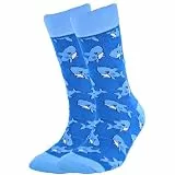 Socks Tunnel Unisex Bunte Socken Lustige Socken mit Motiv Karikatur Tier Witzige Niedlich Katze Hund Coole Socken Baumwolle (DE/NL/SE/PL, Numerisch, 36, 43, Regular, Regular, Shark)