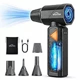 WHATOOK W02 Pro Elektrisches Staubgebläse, 400000RPM Electric Air Duster, 100-stufig einstellbares PC Reinigungsset mit 12000mAh Akku, Druckluftspray Alternative für PC, Tastatur, Auto, Outdoor