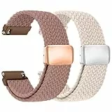 chinbersky Nylon Geflochtenes Uhrenarmband 20mm mit Magnetischem Verschluss, Armband 20mm Elastisches Ersatzarmband für Samsung Galaxy Watch 7/6/5/4/FE/5 Pro/6&4 Classic/Active 2/Amazfit gts 4 3 2