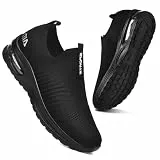 Littleplum Damen Slip On Sneakers Leicht Turnschuhe Bequem Atmungsaktiv Mesh Sneakers Damen Sportschuhe,Alle Schwarz,41 EU