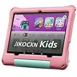 JIKOCXN Kinder Tablet 10 Zoll Android 14 Tablet, Octa Core Tablet für Kinder, 10GB RAM+64GB ROM, 1280x800 FHD Touchscreens, 8000mAh, WLAN, Bluetooth, Dual Kamera, GPS (Rose)