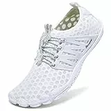 Racqua Wasser Schuhe Schnell Trocken Barfuß Strand Aqua Sport Schwimmen Surf Pool Wandern Tauchen Wandern für Männer Frauen Weiß 39