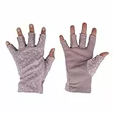 JIAHG Damen Sommer Halbfinger Handschuhe Baumwolle Fahrradhandschuhe Kurz Spitzenhandschuhe Anti-Rutsch, Anti-UV Schutz, Dünn Sonnenschutz Fäustlinge Gloves für Fahren Outdoor Motorrad Radfahren