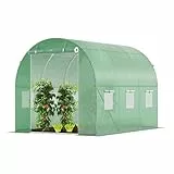 VOUNOT Gewächshaus Foliengewächshaus Winterfest Tomatenhaus Folientunnel, 3x2x2m 6m²