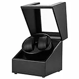 Olvy Uhrenbeweger für 2 Uhren, Watchwinder Extrem Leisem Motor, Flexiblem Uhrenkissen, Watch Winder