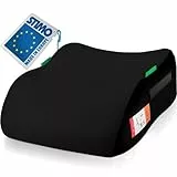 Kindersitzerhöhung Sitzerhöhung ergonomisch Kinder 135-150 cm Auto Sitz ECE R129 Bezug waschbar (Schwarz)