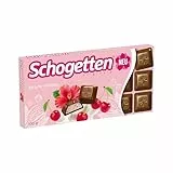 Schogetten Kirsche Hibiskus I 100 g Schokoladentafel I Vollmilchschokolade I praktisch einzeln portioniert