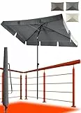 4smile Sonnenschirm Balkon SunnyShade, 200 x 125 cm, Anthrazit - UPF 50+ Sonnenschirm rechteckig als Sonnenschutz Balkon - Balkon-Schirm mit Sonnenschirm Schutzhülle