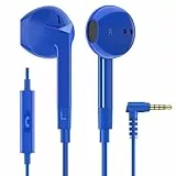 LUDOS FEROX Kopfhörer In Ear Kopfhörer mit Kabel und Mikrofon, 5 Jahre Garantie, In Ear Ohrhörer, 3,5 mm Klinkenstecker Earbuds, Satte Bässe Earphones, Headphones für iPhone, iPad, Samsung - Blau