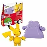 MEGA Pokémon Actionfigur Bauspielzeug-Set, Pokéball 2er-Pack, Pikachu und Ditto mit 42 Teilen, für Kinder, JCT43, [Mehrfarbig]