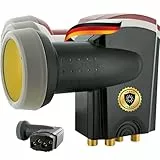 SCHWAIGER 371 Quad LNB Low Noise Blockconverter Sun Protect digital hitzebeständig LNB-Kappe Satellitenschüssel-Zubehör Direktanschluss Wetterschutz vergoldete Kontakte anthrazit