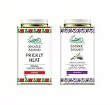 SNAKE BRAND Prickly Heat Kühlendes Körperpuder, 140 g, Doppelpack, klassischer & entspannender Lavendel (je 1 Stück)