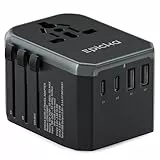 EPICKA Reiseadapter Weltweit, Universal Reisestecker Adapter 17W, Internationaler Steckdosenadapter mit 2 USB A und 2 USB C für Deutschland USA UK Japan Thailand Australien TA-104e
