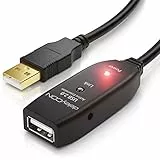 deleyCON 10m USB 2.0 Verlängerungkabel Repeater-Kabel Aktiv mit Signalverstärker Extension Cable USB-A auf USB-A Buchse - Schwarz