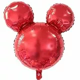 Folienballon Mouse - 10 Farben - Ø 45 cm - Deko für Geburtstag, Party, Kindergeburtstag - Mickey Figuren Figur Helium Air Ballon Luftballon Dekoration Anagram Maus Geschenk Fun Spaß Kinderparty (Rot)
