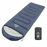 Naturehike Schlafsack mit Kapuze Deckenschlafsack für Camping, Leicht & Bequem, Ideal für Outdoor-Abenteuer und Reisen (Marineblau-rechts (7~11°C))