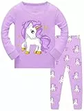 TCWWBB Schlafanzug Langarm Zweiteilig Pyjama Set Dinosaurier Einhorn Meerjungfrau Kätzchen Baumwolle Winter Schlafanzüge Nachtwäsche
