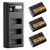 K&F CONCEPT 3er-Pack LP-E17 1250mAh Akku und Verbessertes 3-Schacht LCD Ladegerät,Kompatibel mit Canon EOS RP, EOS R10, EOS R8, EOS R50, Rebel T8i,T7i,T6i,SL2, SL3, EOS 77D, EOS 750D Powershot V1