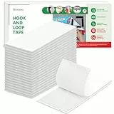 Blooven Klettband Selbstklebend 20 Stück 50 * 100 mm Extra Stark, Doppelseitig Klebende mit Klettverschluss Selbstklebendes Klebepad Flauschband und Hakenband (Weiß)