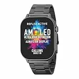 Reflex Active Reihe 29 Amoled Smartwatch für Herren mit 5,2 cm Touchscreen, Herzfrequenzmesser, Blutsauerstoff, IP68 wasserdicht, Fitness-Tracking für iOS, Android