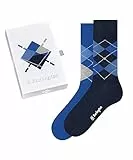 Burlington Herren Socken Basic Gift Box M So Baumwolle gemustert 2 Paar, Blau Blue Mix 0300, 40-46