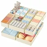 DIMJ 12 Stück Schubladen Ordnungssystem Schubladen Organizer, Faltbare Aufbewahrungsbox Stoff, Unterwäsche Organizer, Organizer Kleiderschrank für Kleidung, BHS, Socken