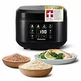 Panasonic SR-DA152KXE Automatischer Reiskocher mit Dampfgarer, 1,5 Liter, 8 Tassen, Fuzzy-Logik, Wasserverhältnisanzeige, BPA-frei, Warmhalten, Startverzögerung, spülmaschinengeeignete Teile, schwarz