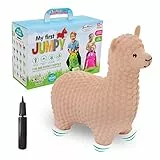 GERARDO'S Toys Hüpftier Alpaka Beige - Hüpftiere ab 1 Jahr und ab 2 Jahre - Aufblasbare Tiere Spielzeug Draussen oder Drinnen für Kleinkinder ab 12 Monaten