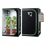 VEVOR Growzelt, 120x120x200 cm, Growbox 600D hochreflektierendes Mylar, Indoor-Pflanzenzelt mit Beobachtungsfenster, Bodenwanne & Reißverschluss, robuste Zuchtzelte für Obst, Blumen & Gemüse