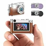 Rollei Minidigitalkamera Vintage Braun, 1080P FHD Kleine Retro Digitalkamera mit 0,96 Zoll Farbbildschirm 2MP Daumenkamera Kompakte Fotokamera mit Blitz & Aufzeichnung, Mini-Digital-Kamera-Klein