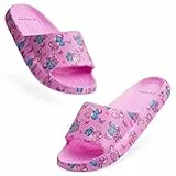 Disney Stitch Zehentrenner Badelatschen Kinder, Schlappen für Strand Schwimmbad - Geschenke für Mädchen (Rosa Fuchsia, 34-35 EU)