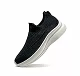 Bigzagger Slip on Sneaker Damen Herren Fußbogenstütze Orthopädische Schuhe Atmungsaktiv Leichte Schlupfschuhe Hände frei Slip in Turnschuhe Laufschuhe Sportschuhe(Rosa)