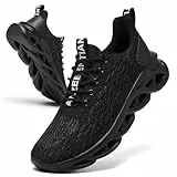 TIANZEBEN Herren Sportschuhe Turnschuhe Laufschuhe Schuhe Running Tennis Walkingschuhe Fitnessstudio Sneaker Freizeit Fashion Leichtgewichts Atmungsaktiv Schwarz 41