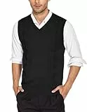 COOFANDY Pullunder Herren V-Ausschnitt Ärmellose Pullover Regular Fit Strickweste Business Pullunder Winter Sweater Weste Vest Schwarz S