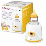 Beurer BY 52 Babykost- und Fläschchenwärmer, Erwärmen und Warmhalten von Babynahrung, 8 Minuten Aufwärmzeit, digitale Temperaturanzeige, passend für alle handelsüblichen Babyflaschen, 1 Stück