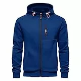 CTU Herren-Kapuzenpullover, langärmlig, Fleece, Reißverschluss, S-3XL, blau, L