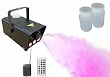 LED Nebelmaschine mit Fernbedienung, Farbwechsel & Fluid für Partys & Disco