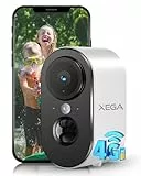 Xega 4G LTE Überwachungskamera Aussen Innen mit SIM Karte, 2K HD LTE Ohne WLAN Kamera Tragbare, 6000mAh Batterie, PIR Bewegungserkennung, 3MP Farbe Nachtsicht, 2-Wege Audio, Alarm, TF/Cloud, IP65