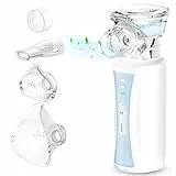 Inhalationsgerät, NIKYPJ Leiser Tragbarer Inhalationsgerät für Erwachsene Kinder, USB Aufladbarer Inhalator mit 2 Masken und 1 Mundstück