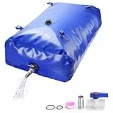 drado Wasserbehälter Tragbar 350L Wassersack/Wasserspeicher Mit PVC Kugelhahn, Verdickt Faltbar, Anwendbar auf Flüssige Lagerung und Transport Garte