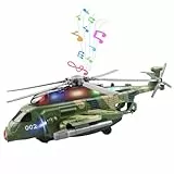 AtomDream Tech Helikopter Spielzeug für Kinder – Elektrisches Flugzeug mit Musik & Licht – Militär Hubschrauber für Jungen & Mädchen ab 3 4 5 6 Jahren – Lernspielzeug & Geburtstagsgeschenk