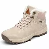 Mishansha Winterschuhe Herren Warme Gefüttert Winterstiefel Damen Winter Boots Outdoor Elfenbein 41